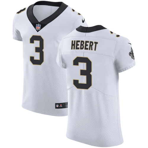 Men's Nike New Orleans Saints #3 Bobby Hebert White Vapor Untouchable Elite Player NFL Jersey