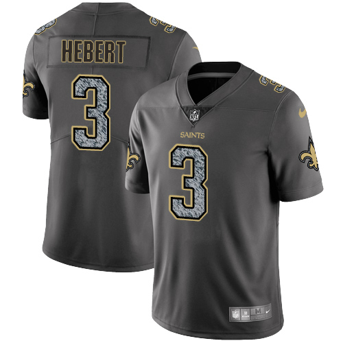 Men's Nike New Orleans Saints #3 Bobby Hebert Gray Static Vapor Untouchable Limited NFL Jersey