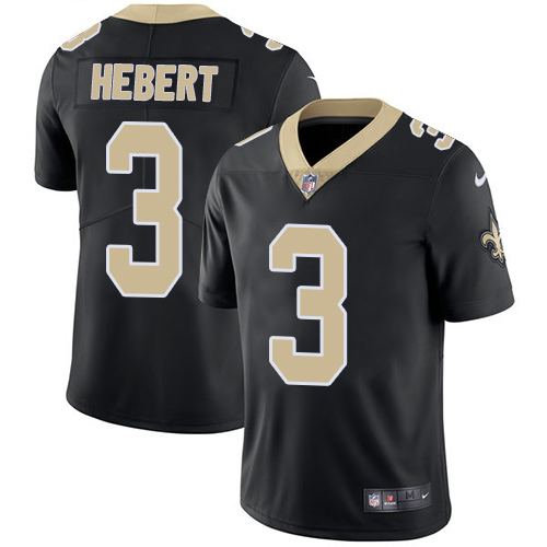 Youth Nike New Orleans Saints #3 Bobby Hebert Black Team Color Vapor Untouchable Limited Player NFL Jersey