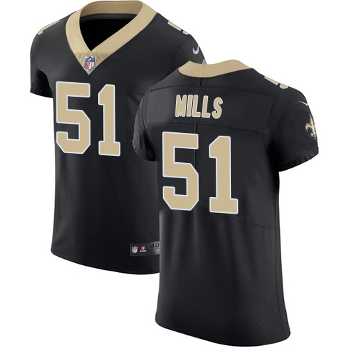 Men's Nike New Orleans Saints #51 Sam Mills Black Team Color Vapor Untouchable Elite Player NFL Jersey