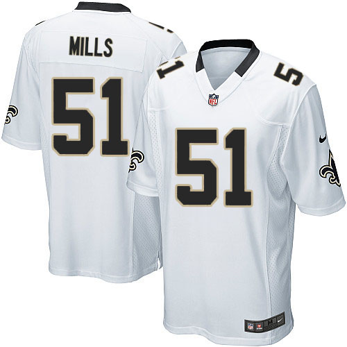 Men's Nike New Orleans Saints #51 Sam Mills Game White NFL Jersey