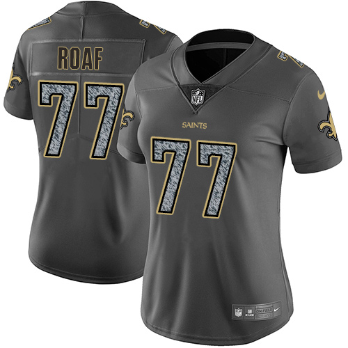 Women's Nike New Orleans Saints #77 Willie Roaf Gray Static Vapor Untouchable Limited NFL Jersey