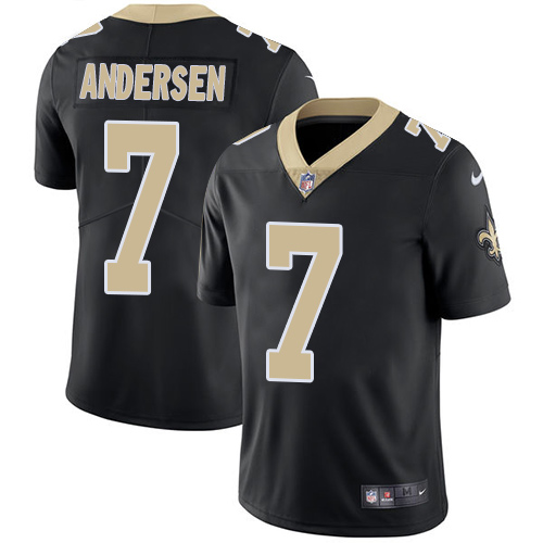Men's Nike New Orleans Saints #7 Morten Andersen Black Team Color Vapor Untouchable Limited Player NFL Jersey
