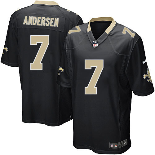 Men's Nike New Orleans Saints #7 Morten Andersen Game Black Team Color NFL Jersey