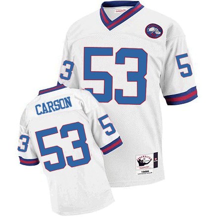 Mitchell and Ness New York Giants #53 Harry Carson White Authentic Throwback NFL Jersey