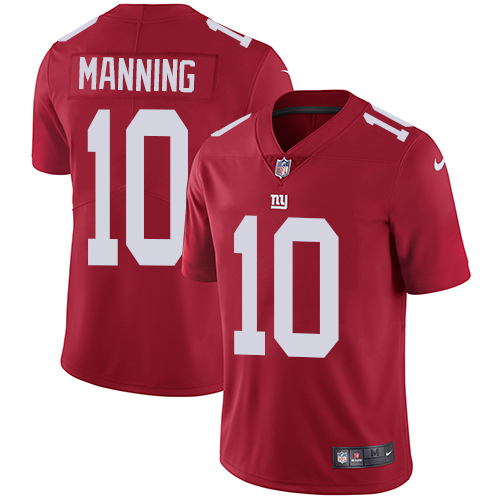 Men's Nike New York Giants #10 Eli Manning Red Alternate Vapor Untouchable Limited Player NFL Jersey