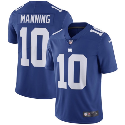 Youth Nike New York Giants #10 Eli Manning Royal Blue Team Color Vapor Untouchable Elite Player NFL Jersey