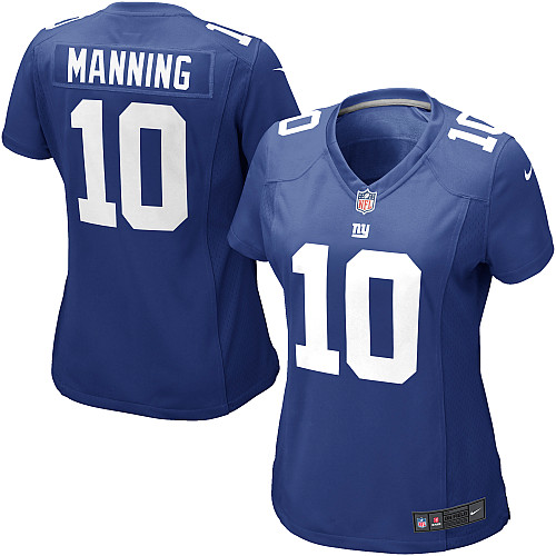 Women's Nike New York Giants #10 Eli Manning Game Royal Blue Team Color NFL Jersey