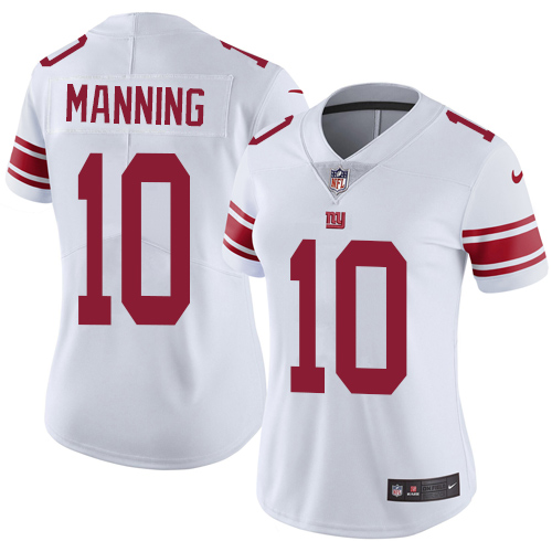 Women's Nike New York Giants #10 Eli Manning White Vapor Untouchable Limited Player NFL Jersey