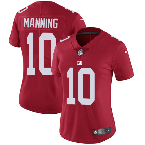 Women's Nike New York Giants #10 Eli Manning Red Alternate Vapor Untouchable Elite Player NFL Jersey