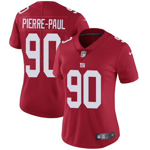 Women's Nike New York Giants #90 Jason Pierre-Paul Red Alternate Vapor Untouchable Elite Player NFL Jersey