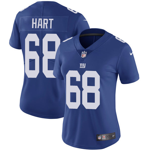 Women's Nike New York Giants #68 Bobby Hart Royal Blue Team Color Vapor Untouchable Elite Player NFL Jersey