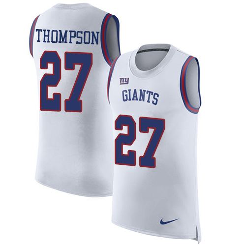 Men's Nike New York Giants #27 Darian Thompson White Rush Player Name & Number Tank Top NFL Jersey
