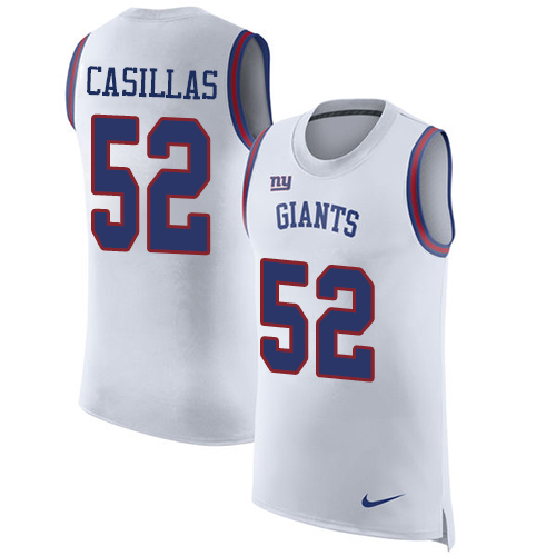 Men's Nike New York Giants #52 Jonathan Casillas White Rush Player Name & Number Tank Top NFL Jersey