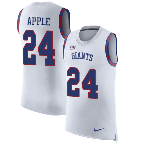 Men's Nike New York Giants #24 Eli Apple White Rush Player Name & Number Tank Top NFL Jersey