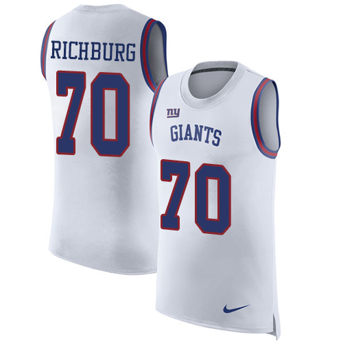 Men's Nike New York Giants #70 Weston Richburg White Rush Player Name & Number Tank Top NFL Jersey