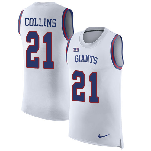 Men's Nike New York Giants #21 Landon Collins White Rush Player Name & Number Tank Top NFL Jersey