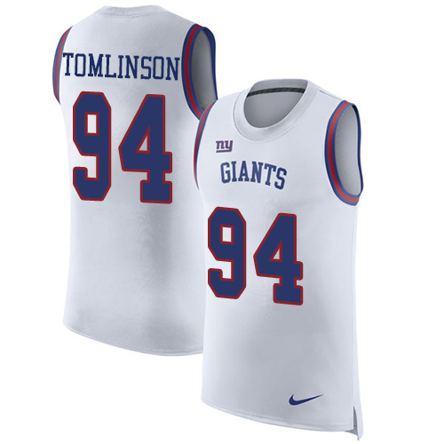 Men's Nike New York Giants #94 Dalvin Tomlinson White Rush Player Name & Number Tank Top NFL Jersey