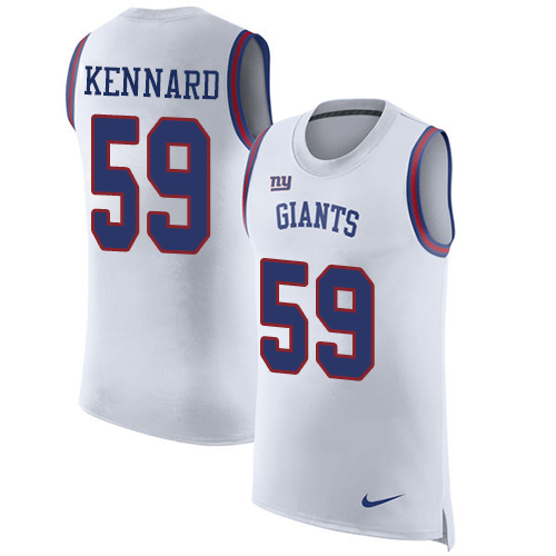 Men's Nike New York Giants #59 Devon Kennard White Rush Player Name & Number Tank Top NFL Jersey