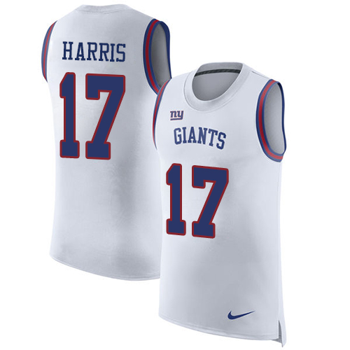 Men's Nike New York Giants #17 Dwayne Harris White Rush Player Name & Number Tank Top NFL Jersey