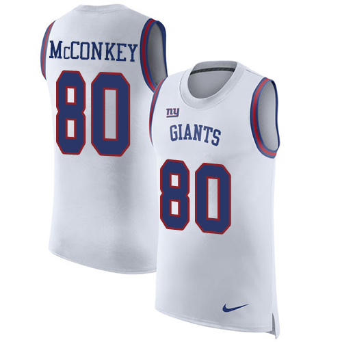 Men's Nike New York Giants #80 Phil McConkey White Rush Player Name & Number Tank Top NFL Jersey
