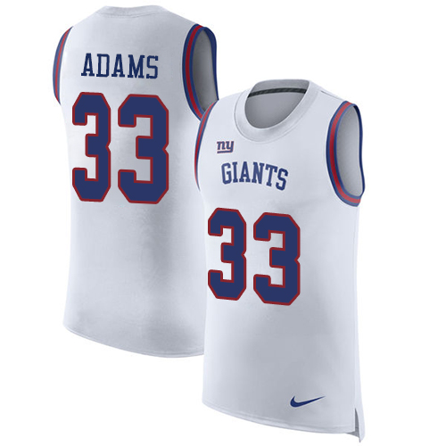Men's Nike New York Giants #33 Andrew Adams White Rush Player Name & Number Tank Top NFL Jersey