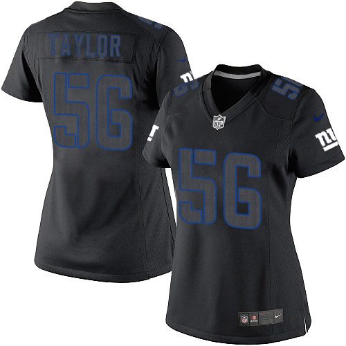 Women's Nike New York Giants #56 Lawrence Taylor Limited Black Impact NFL Jersey