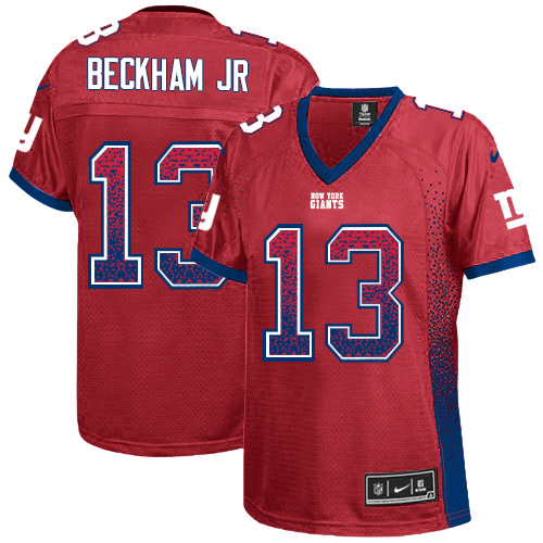 Women's Nike New York Giants #13 Odell Beckham Jr Elite Red Drift Fashion NFL Jersey