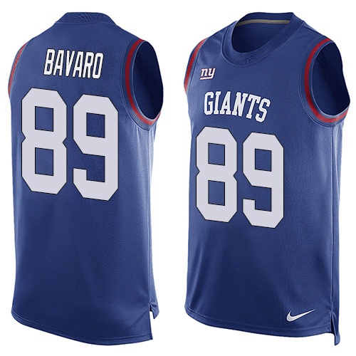 Men's Nike New York Giants #89 Mark Bavaro Limited Royal Blue Player Name & Number Tank Top NFL Jersey