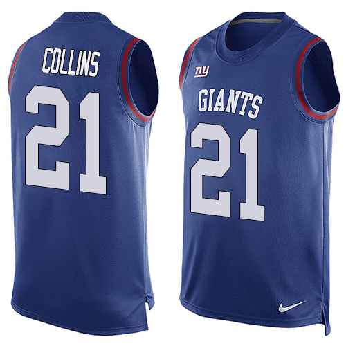 Men's Nike New York Giants #21 Landon Collins Limited Royal Blue Player Name & Number Tank Top NFL Jersey