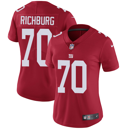 Women's Nike New York Giants #70 Weston Richburg Red Alternate Vapor Untouchable Elite Player NFL Jersey