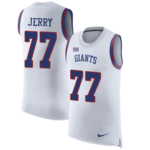 Men's Nike New York Giants #77 John Jerry White Rush Player Name & Number Tank Top NFL Jersey