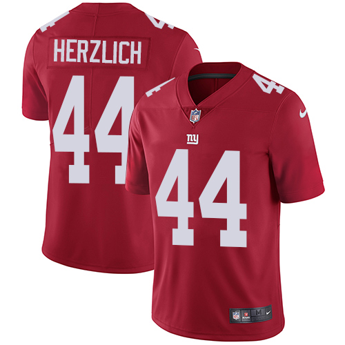 Men's Nike New York Giants #44 Mark Herzlich Red Alternate Vapor Untouchable Limited Player NFL Jersey