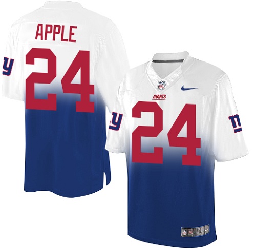 Men's Nike New York Giants #24 Eli Apple Elite White/Royal Fadeaway NFL Jersey