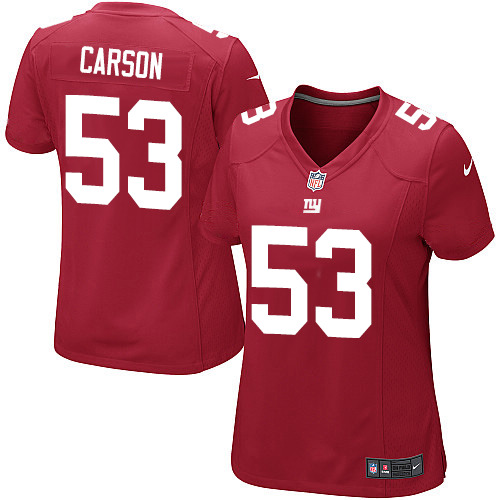 Women's Nike New York Giants #53 Harry Carson Game Red Alternate NFL Jersey