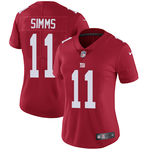 Women's Nike New York Giants #11 Phil Simms Red Alternate Vapor Untouchable Elite Player NFL Jersey
