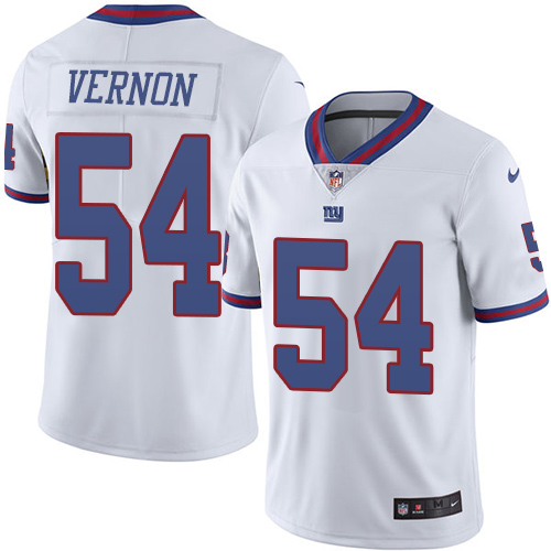Men's Nike New York Giants #54 Olivier Vernon Limited White Rush Vapor Untouchable NFL Jersey
