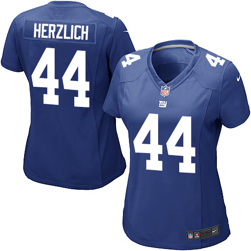 Women's Nike New York Giants #44 Mark Herzlich Game Royal Blue Team Color NFL Jersey