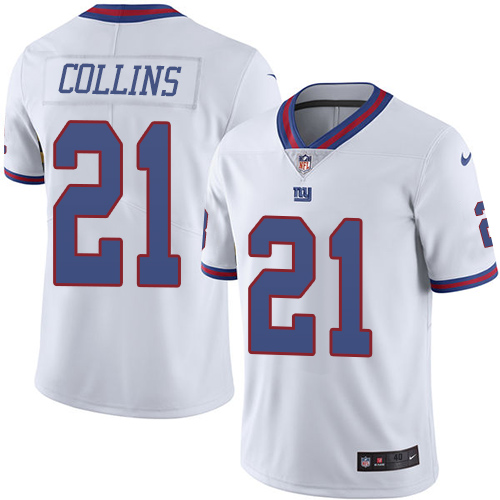 Men's Nike New York Giants #21 Landon Collins Elite White Rush Vapor Untouchable NFL Jersey