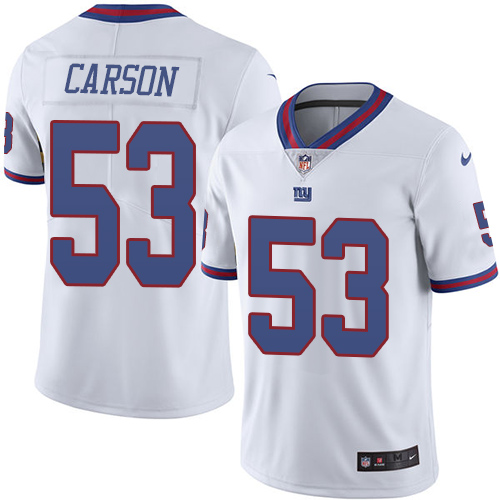 Men's Nike New York Giants #53 Harry Carson Limited White Rush Vapor Untouchable NFL Jersey