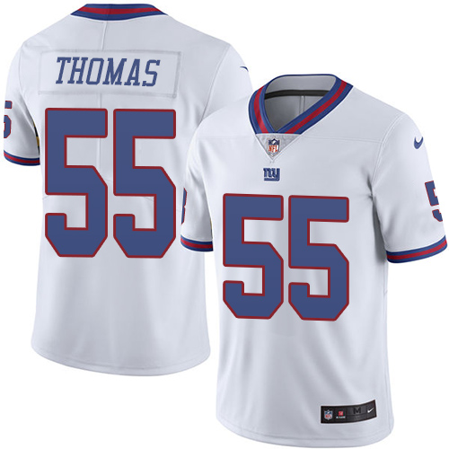 Men's Nike New York Giants #55 J.T. Thomas Limited White Rush Vapor Untouchable NFL Jersey