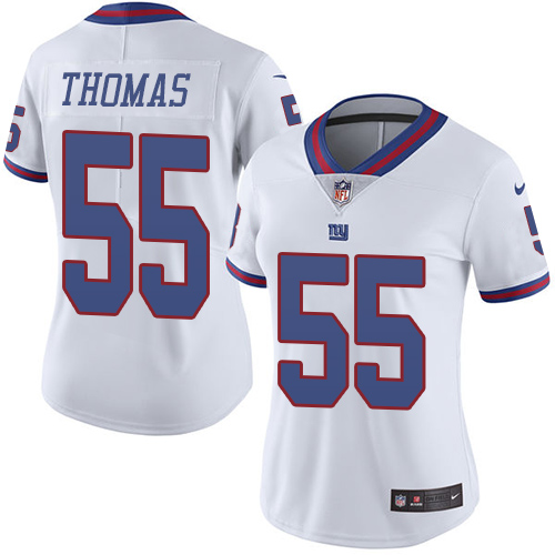 Women's Nike New York Giants #55 J.T. Thomas Limited White Rush Vapor Untouchable NFL Jersey