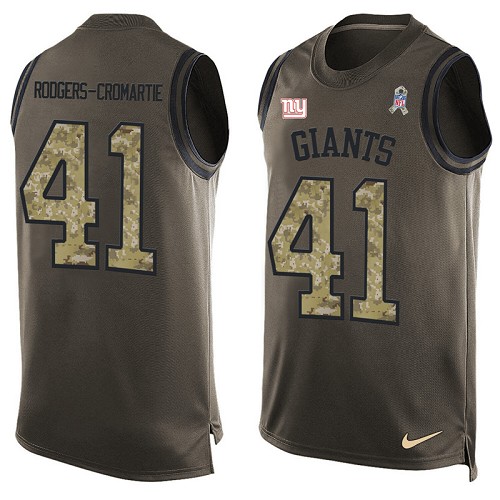 Men's Nike New York Giants #41 Dominique Rodgers-Cromartie Limited Green Salute to Service Tank Top NFL Jersey