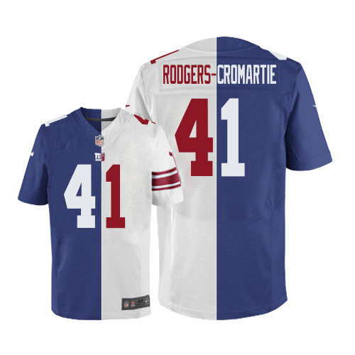 Men's Nike New York Giants #41 Dominique Rodgers-Cromartie Elite Royal/White Split Fashion NFL Jersey