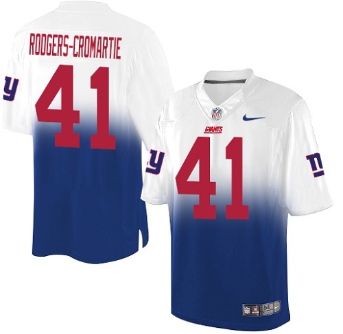 Men's Nike New York Giants #41 Dominique Rodgers-Cromartie Elite White/Royal Fadeaway NFL Jersey