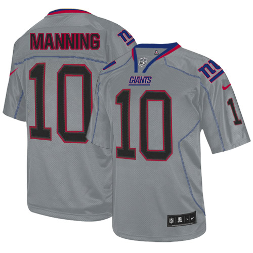 Men's Nike New York Giants #10 Eli Manning Elite Lights Out Grey NFL Jersey