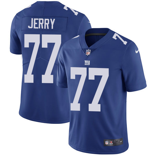 Men's Nike New York Giants #77 John Jerry Royal Blue Team Color Vapor Untouchable Limited Player NFL Jersey