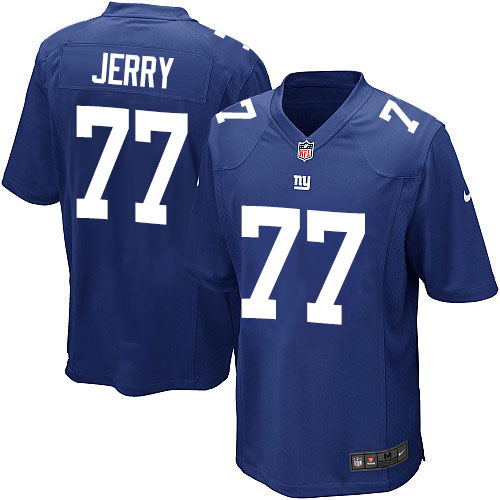 Men's Nike New York Giants #77 John Jerry Game Royal Blue Team Color NFL Jersey