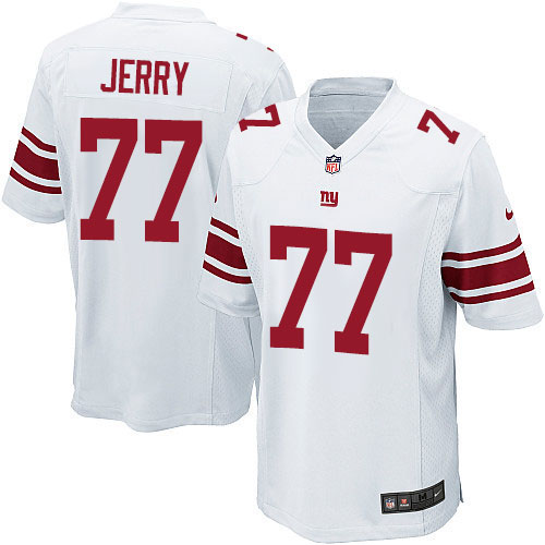 Men's Nike New York Giants #77 John Jerry Game White NFL Jersey