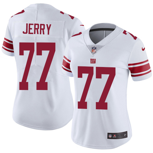 Women's Nike New York Giants #77 John Jerry White Vapor Untouchable Limited Player NFL Jersey